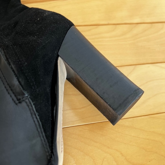 Sam Edelman leather suede black booties block heel size 6.5 - Picture 5 of 10